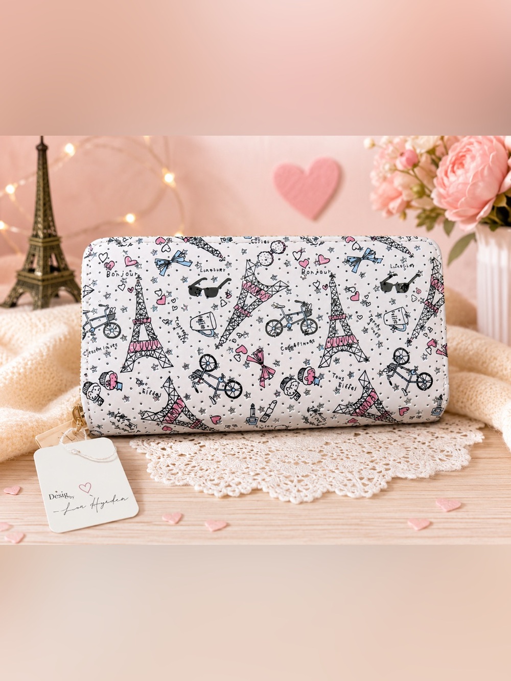 Chic Paris Print Wallet - faux leather adorable